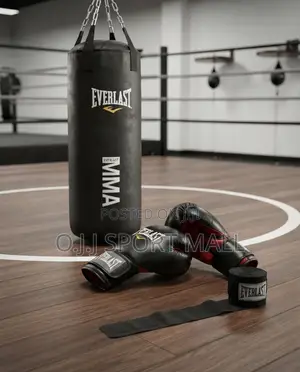 Everlast Boxing Bag, Hand Wraps Gloves Set