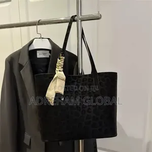 Eniola Quality Velvet Leopard Design Tote Bag With Scarf