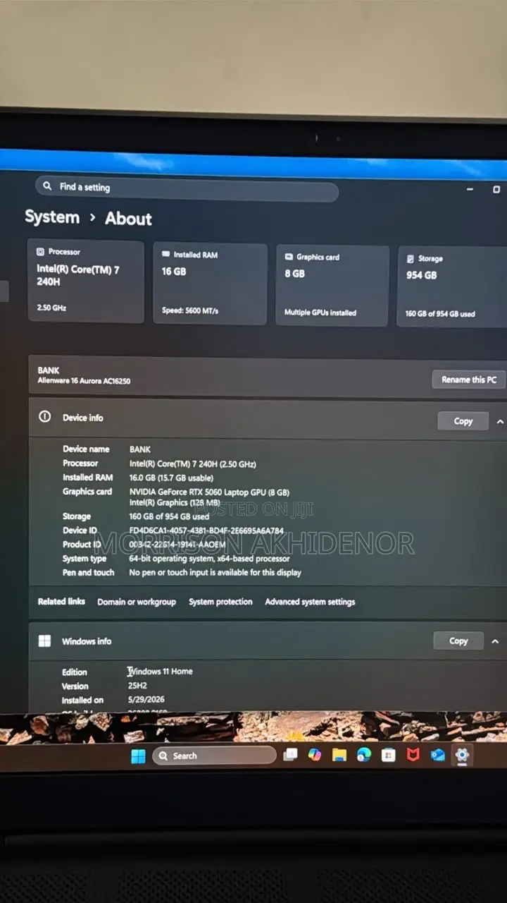 Laptop Alienware 16 Aurora 16GB Intel Core Ultra 7 SSD 1.5T