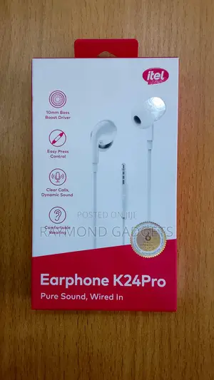Itel K24Pro IEP-24Pro 3.5mm Wired Earphones With Microphone White