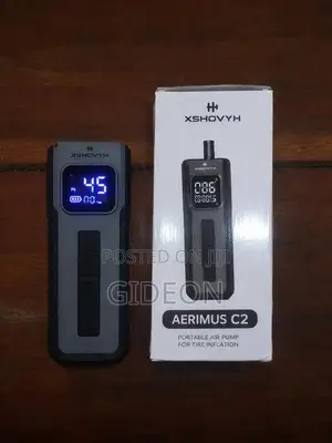 Portable Air Compressor With Tire Pressure Gauge and LED Display