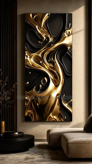 Black Gold Abstract Wall Artwork