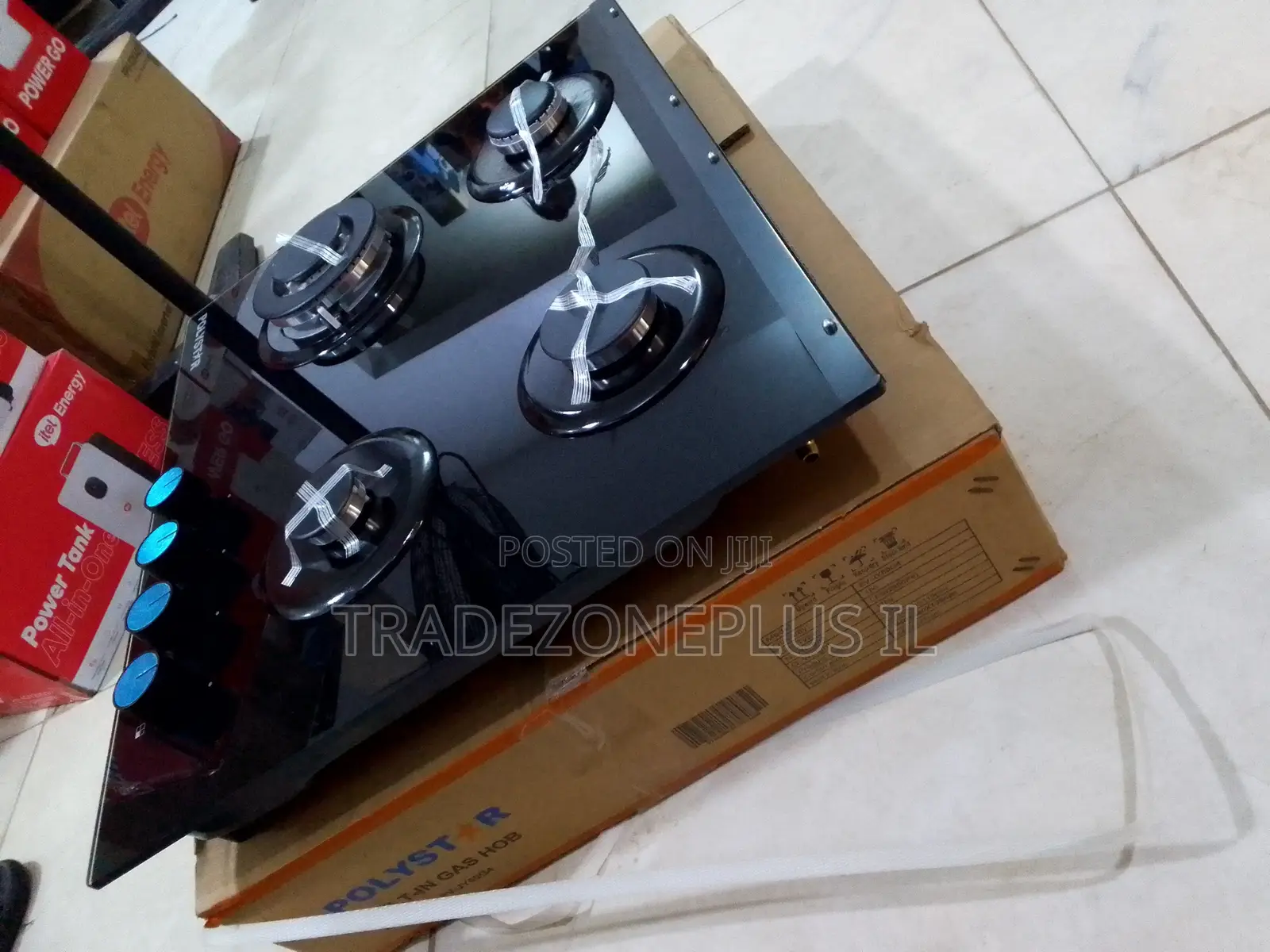 Polystar Black Glass 4 Burner Cooking Hob