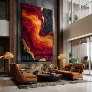 Red Gold and Black Abstract Wall Artwork
