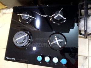 Polystar Premium Black Glass Gas Cooker 4 Burner