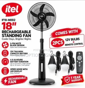 Itel 18" Rechargeable Fan