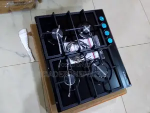 Polystar Built-in Gas Hob 4 Burner Black Glass