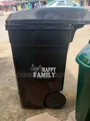120, Happy Family Litter Step Waste Bin With a Rolling Tire.