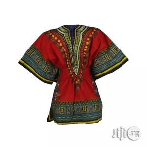African Print Traditional Danshiki for Her -Red