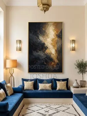 Abstract Canvas Artframe With Touch of Oil Gold on It