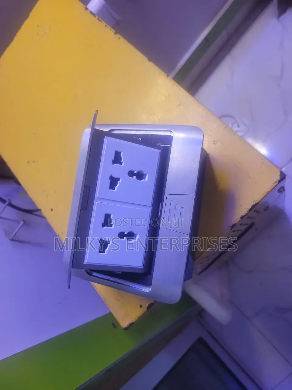 Original Metal Pop Up Floor Box With 2 Multi Socket