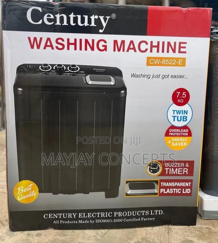 Century 7.5KG Twin Tub Washing Machine With Spin Dryer Timer