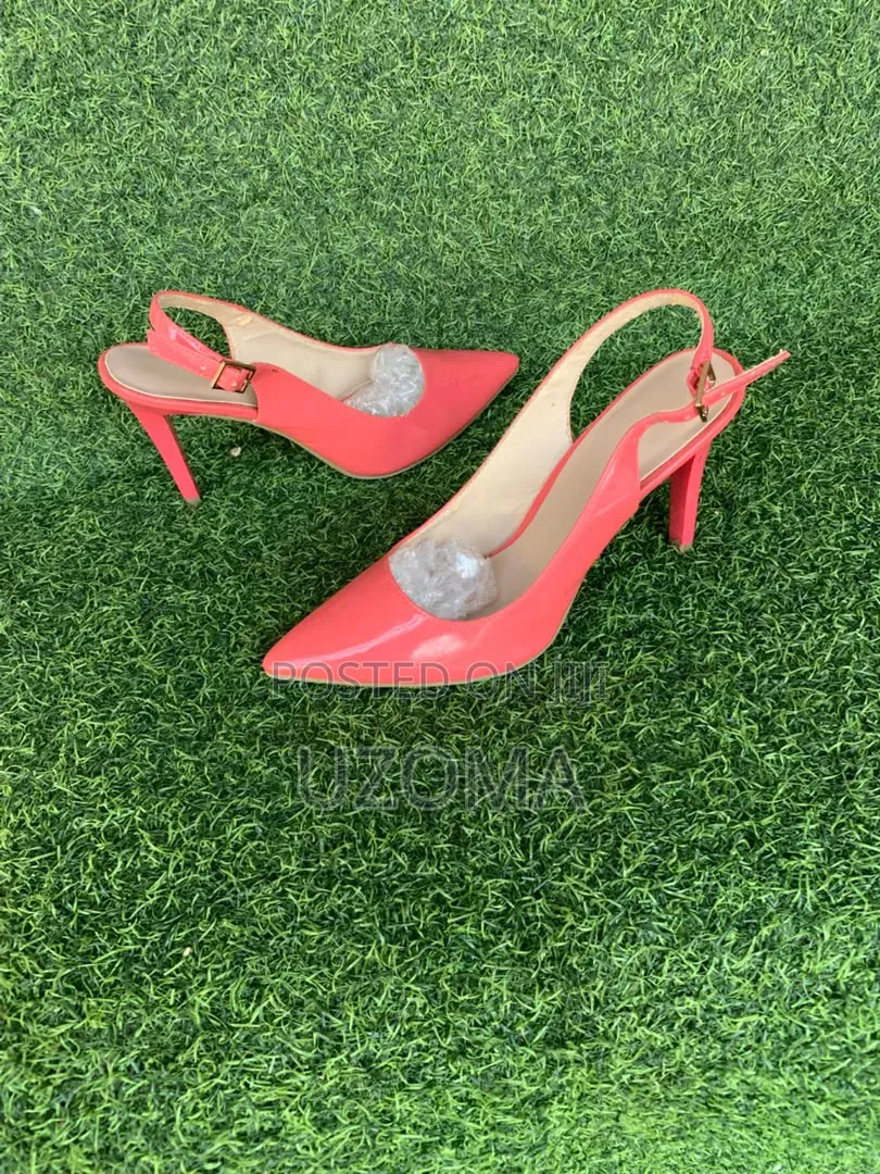 Women's Corel Red Pointed-Toe Slingback High Heels .