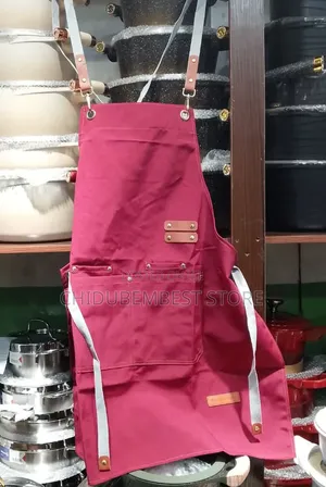 Wine Red Apron With Adjustable Straps