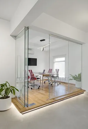 Modern Glass Office Divider Installation