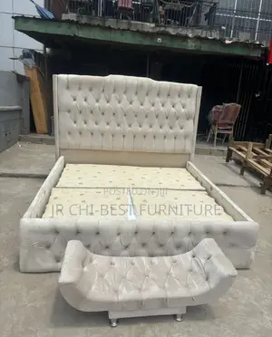 Top Quality 6 by 6 Tufted Bedframe and a Footrest