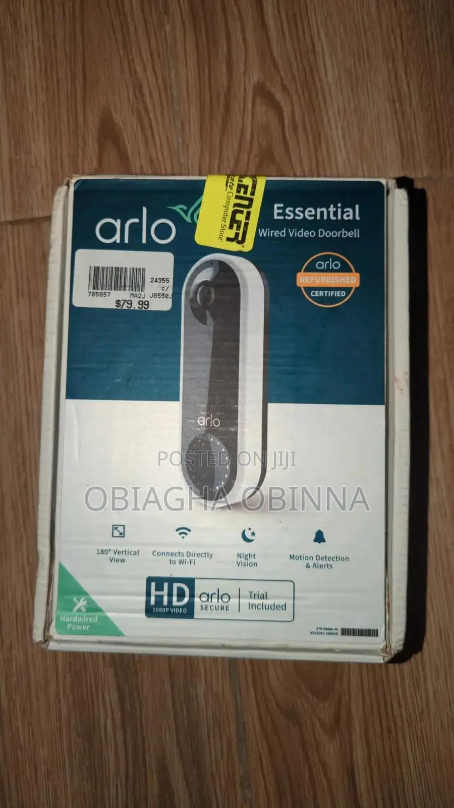 Arlo Essential Wired Video Doorbell, Switchbox Lock Ect