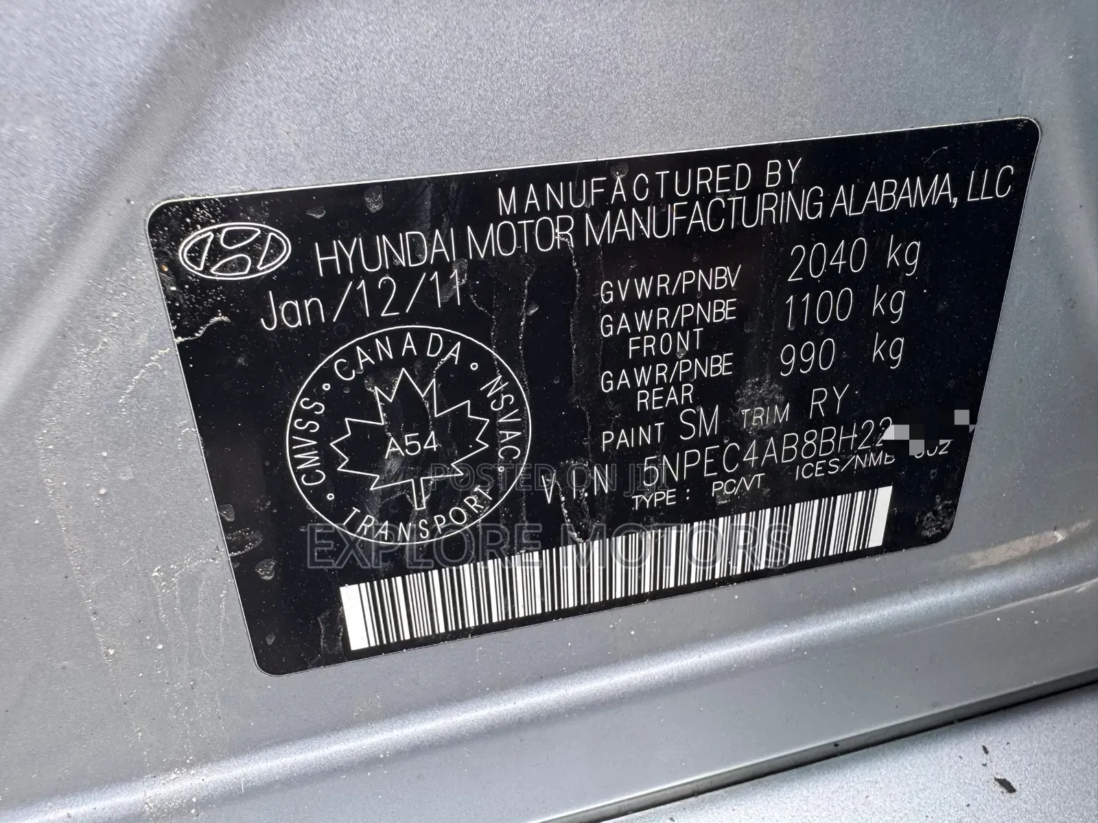 Hyundai Sonata 2012 Silver
