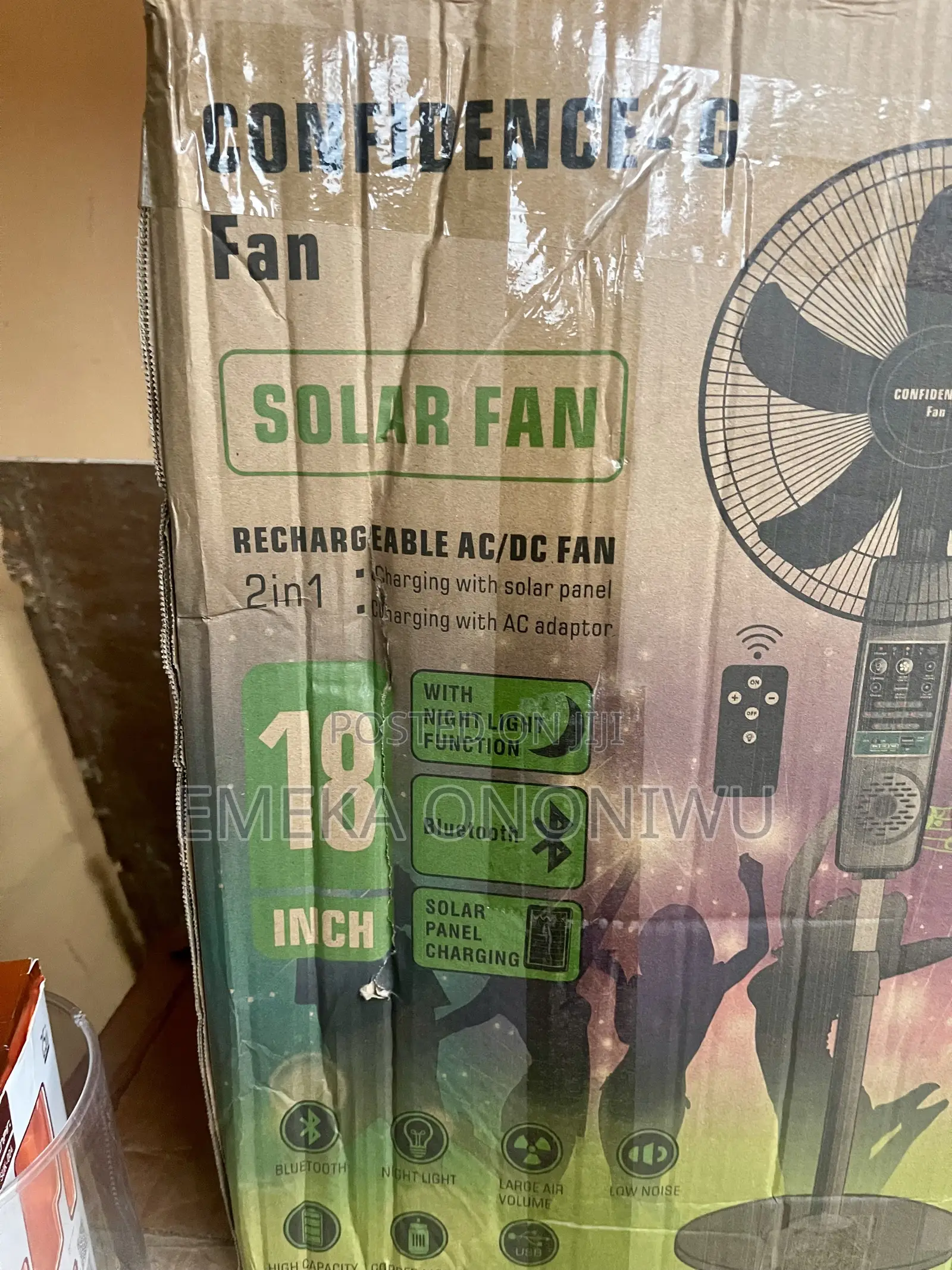 Rechargeable AC/Dc Solar Standing Fan