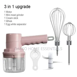 3-in-1 Mini Cordless Electric Hand Whisk Food Chopper