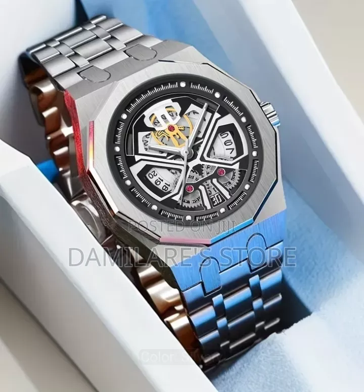 Unique Silver Chain Watch for Men