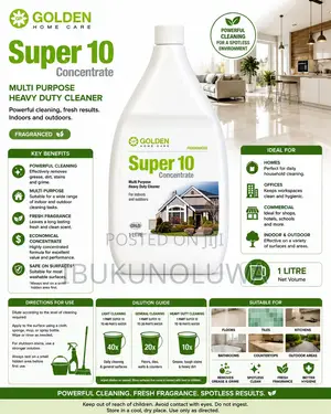 Golden Super 10 Concentrate Multi Purpose Heavy Duty Cleaner - 1 Litre