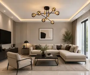Modern Glass 6/8-Light Chandelier Pendant Light for Living RoomBedroom