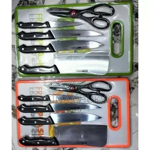 6in1 Cutting Board With Knife Set Scissors