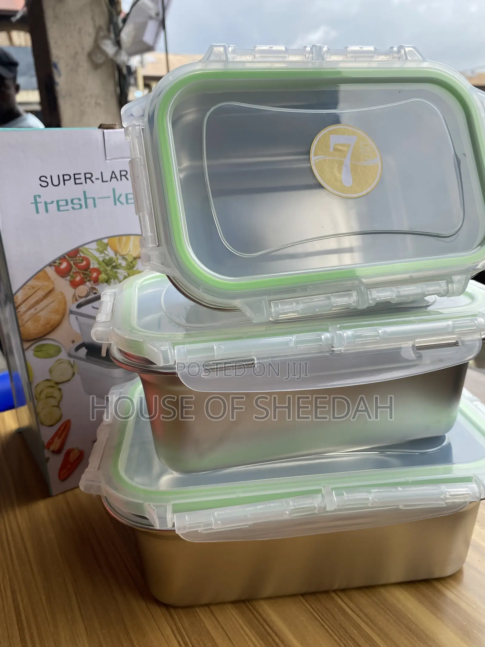 3 PCS Stackable Stainless Steel Food Storage Containers