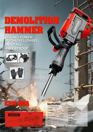 Red and Black Edon Promax EPM-95A Demolition Hammer