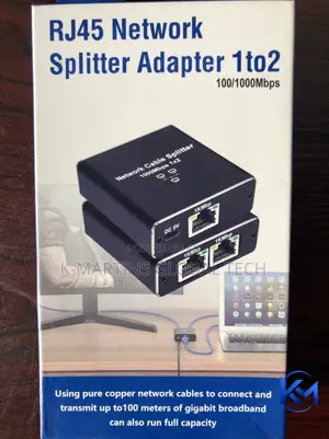 RJ45 Network Splitter Adapter 1 to 2 Ethernet 10/1000Mbps.