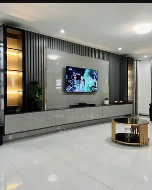 Stylish and Durable TV Stand Made With High-Quality HGF Material.