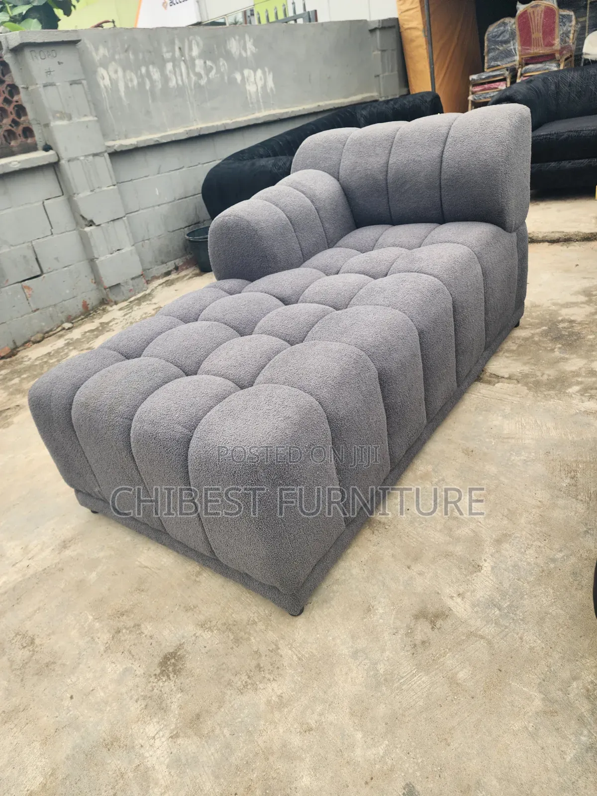 L-Shaped Upholstery Padded Sofa Couch.