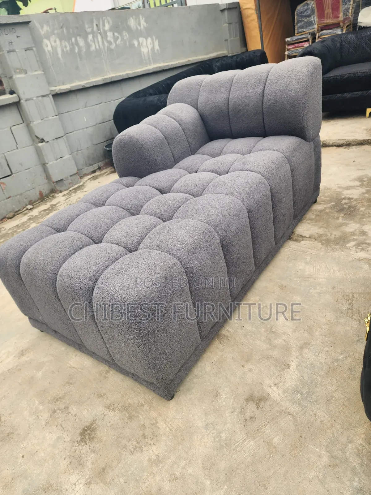 L-Shaped Upholstery Padded Sofa Couch.