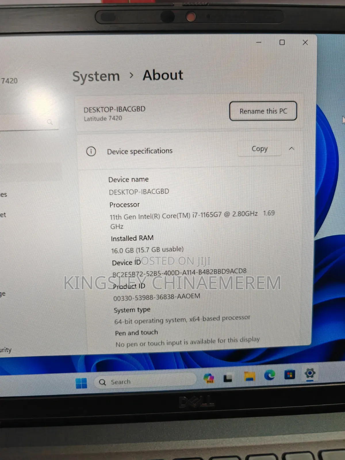 Laptop Dell Latitude 7420 16GB Intel Core i7 SSD 512GB