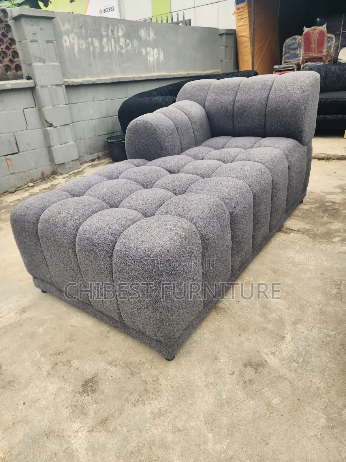 Luxury Grey L-Shaped Sofa Couch.