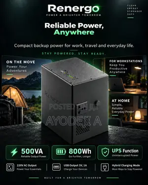 RenerGo 500W 800Wh Solar Generator With UPS Function
