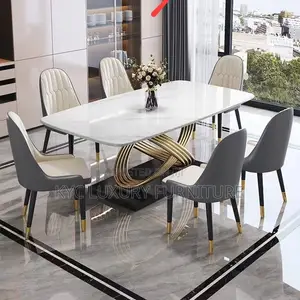 Modern Marble Dining With 6 Chairs