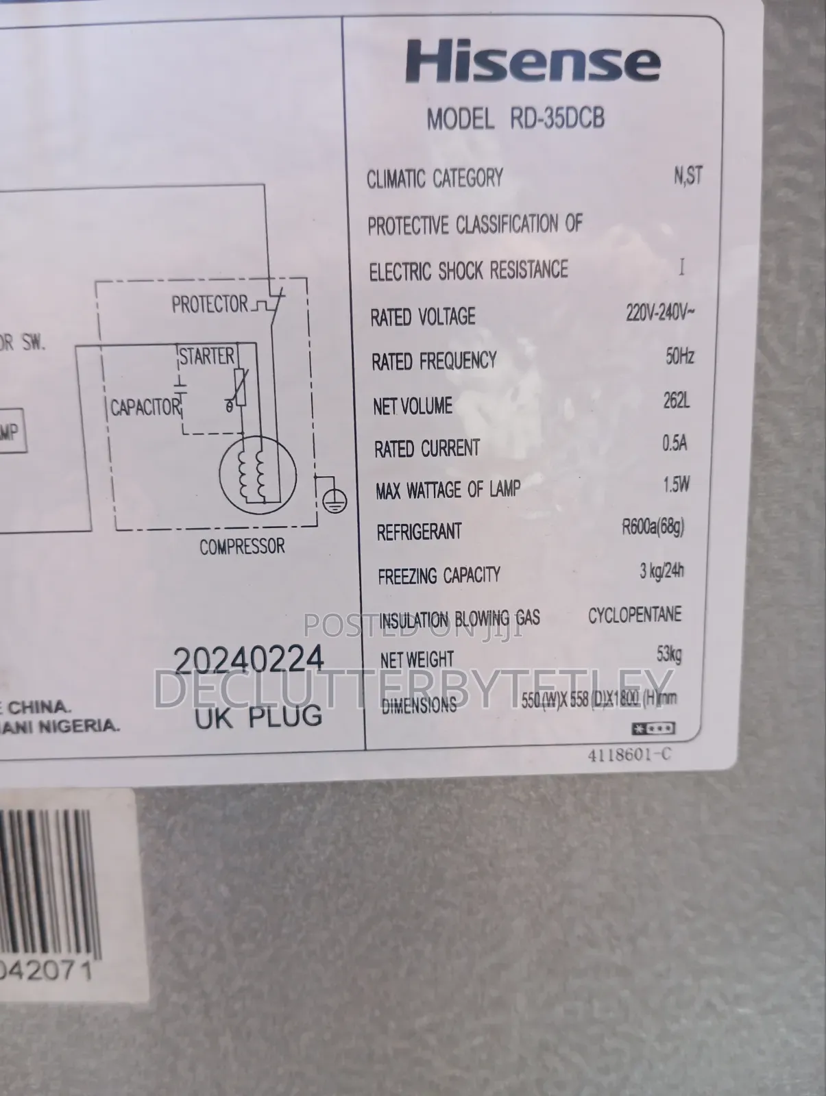 Hisense 262L Double Door Refrigerator With Dispenser Bottom Freezer
