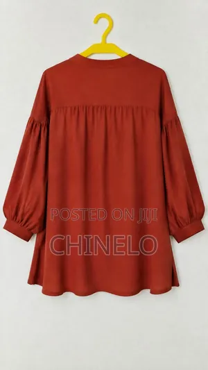 Women’s Rust Orange Oversized Button-Down Blouse
