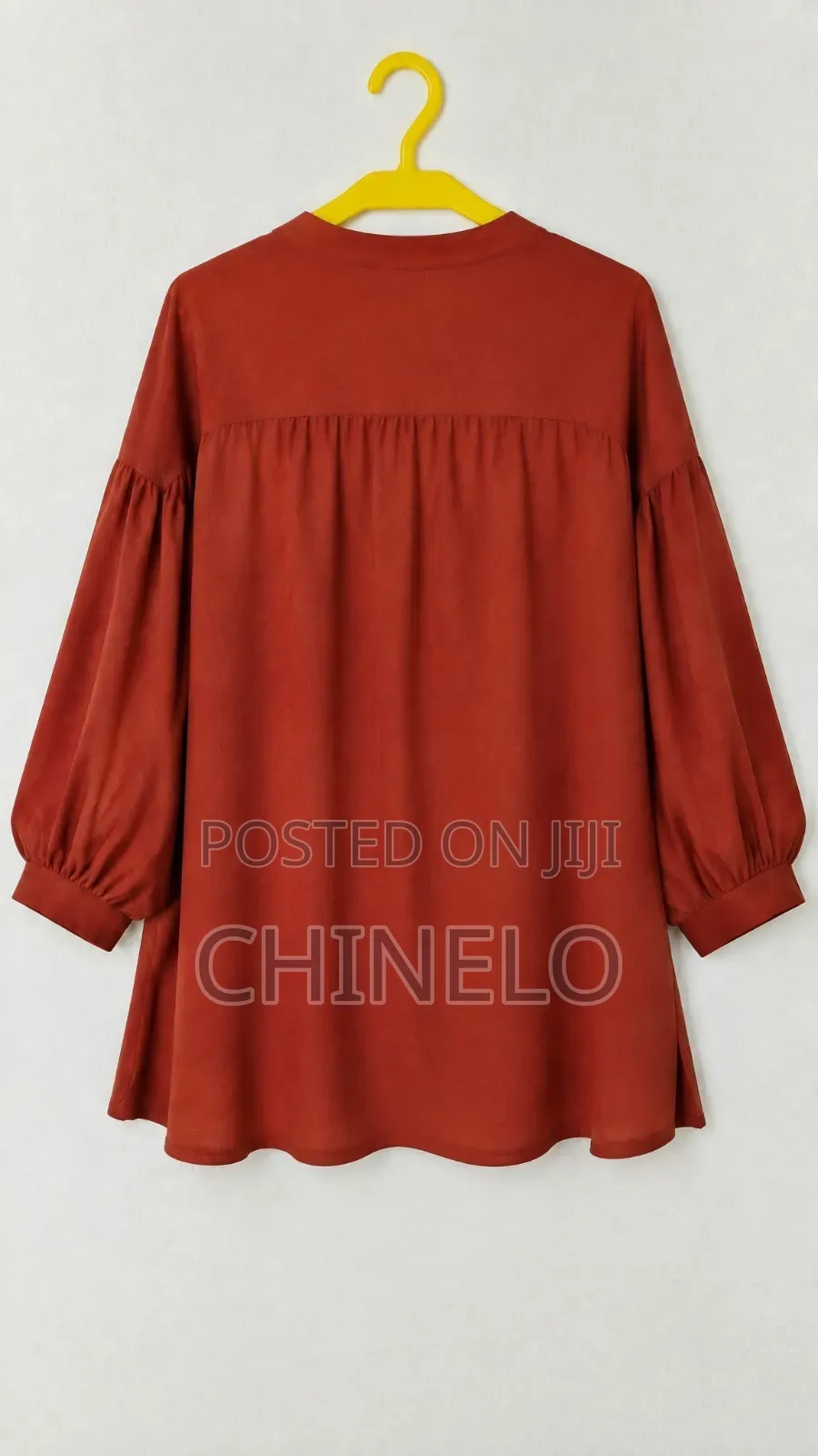 Women’s Rust Orange Oversized Button-Down Blouse