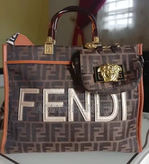 Fendi Vintage Large Tote Bag With Mini Purse -Brown Office Bag