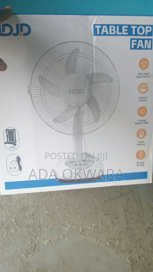 Mdid Table Top Solar Rechargeable Fan