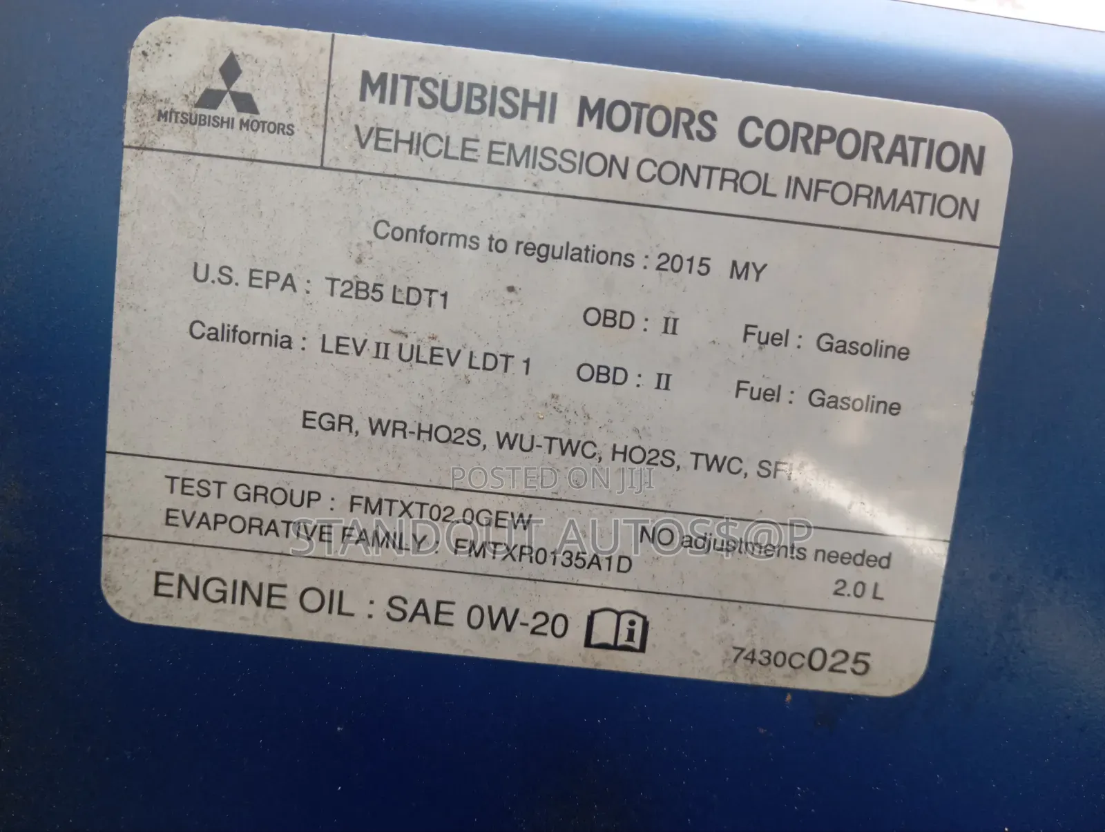 Mitsubishi Outlander 2015 Blue