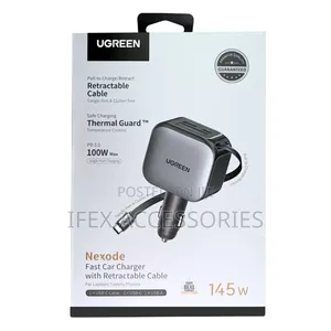 Ugreen Nexode Car Fast Charger With Retractable Cable (145w)