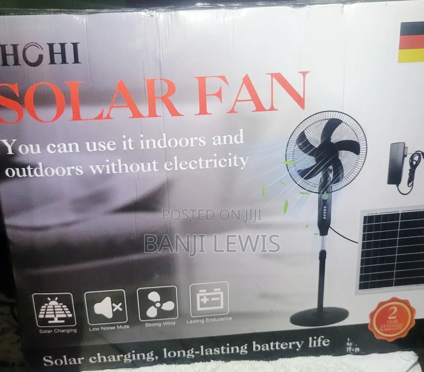 Solar Standing Fan 16 Inches