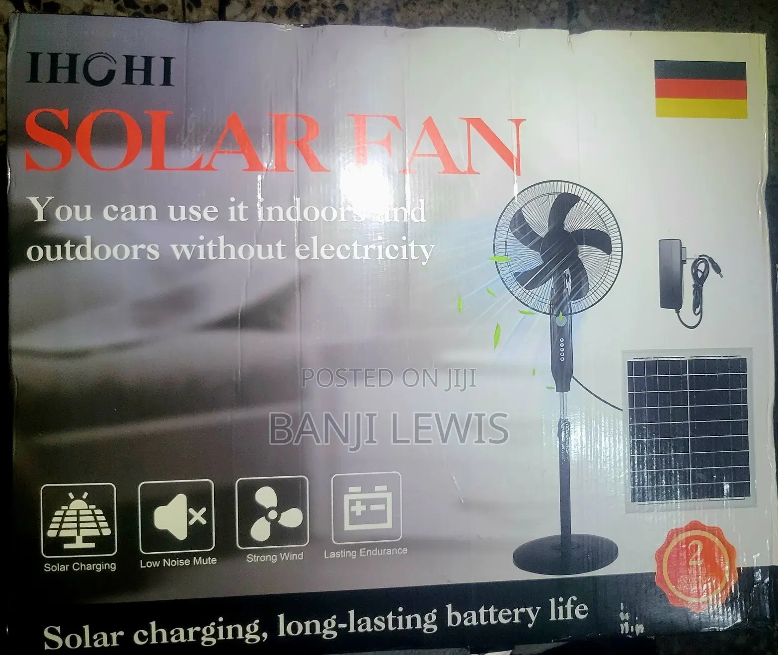 Solar Standing Fan 16 Inches