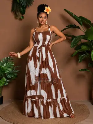 Ladies Smoky Long Flare Gown 4 Color Free Size