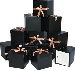 Black Gift Boxes With Ribbons