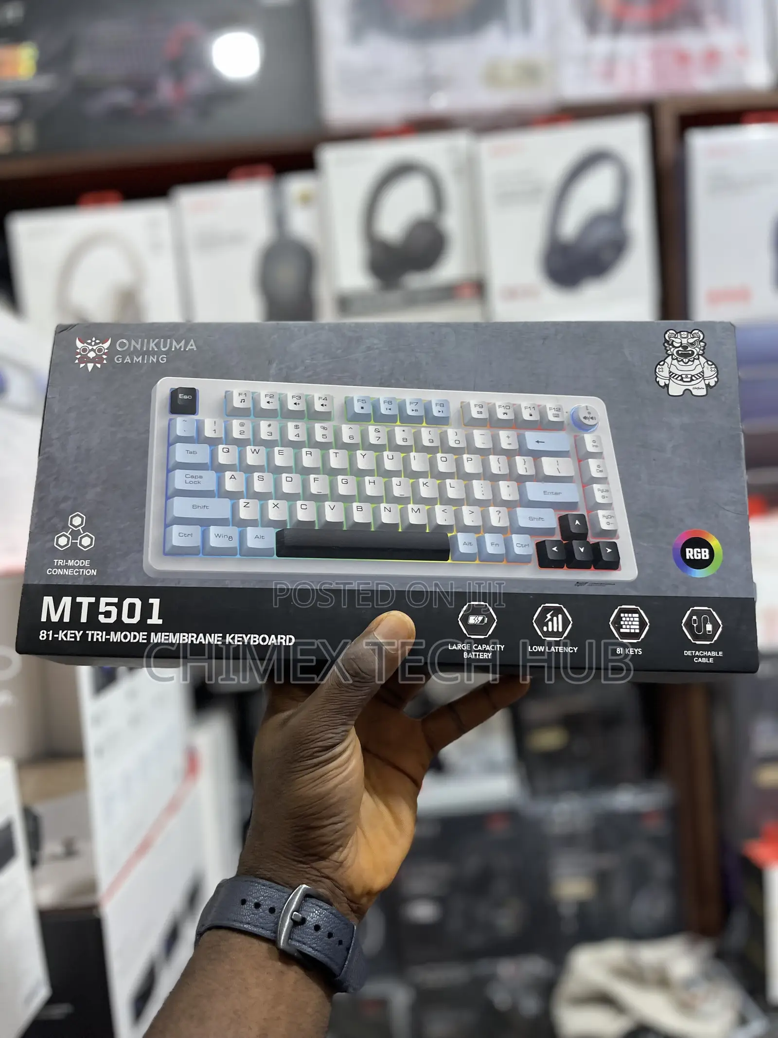 Onikuma Gaming Mt501 81-Key Tri-Mode Membrane Keyboard